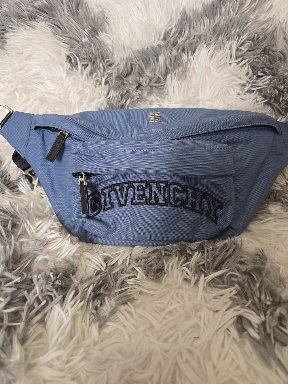 Givenchy Light Blue Logo Belt Bag Pre Owned